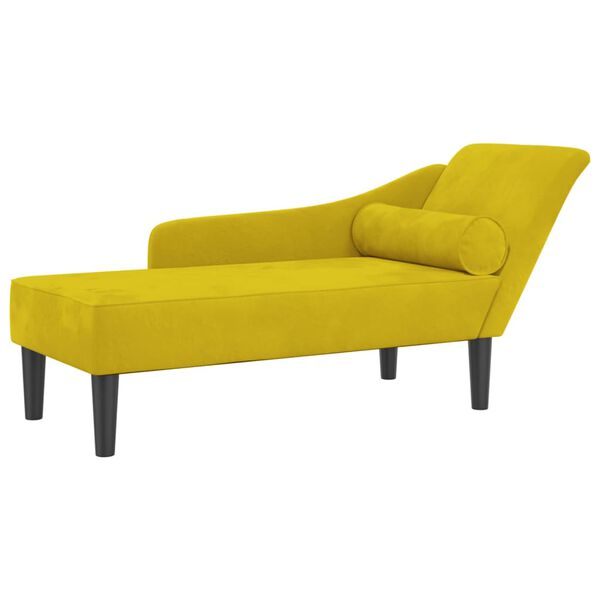 vidaXL Chaise Longue con Cuscini Giallo in Velluto