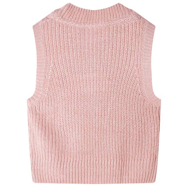 Gilet da Bambina Lavorato a Maglia Rosa Chiaro 128