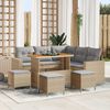 vidaXL Set Divano da Giardino 9 pcs Beige polyrattan