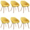 vidaXL Sedie da Pranzo 6 pz Gialle in Tessuto
