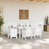 vidaXL Set da Pranzo per Giardino 7 pcs Bianco Rattan Polt