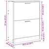 vidaXL Scarpiera in Legno Effetto Rovere con 2 Scomparti