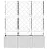 vidaXL Vaso da giardino 3 pcs Bianco 120 x 40 x 143 cm Acciaio
