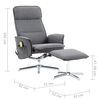 vidaXL Poltrona Massaggio Reclinabile Grigio Chiaro e Nero in Tessuto