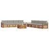 vidaXL Set di divani da esterno 9 pcs Grigio Naturale e Chiaro