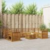 vidaXL Set divani 10 pcs Naturale Legno di Acacia Massello