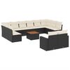 vidaXL Set Divani da Giardino 13pz con Cuscini Nero in Polyrattan