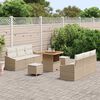 vidaXL Set Divano da Giardino con cuscino 9 pcs Beige Poly Rattan