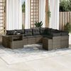 vidaXL Set Divano da Giardino 10 pz con Cuscini Grigio in Polyrattan