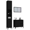 vidaXL Set Mobili da Bagno 3 pz Nero in Legno Multistrato