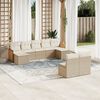 vidaXL Set Divano da Giardino 9 pz con Cuscini Beige in Polyrattan