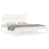 vidaXL Giroletto Testiera Bianco Super King Size in Legno Massello
