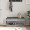 vidaXL Panca per ingresso con cuscino Grigio Cemento 103 x 38 x 45 cm