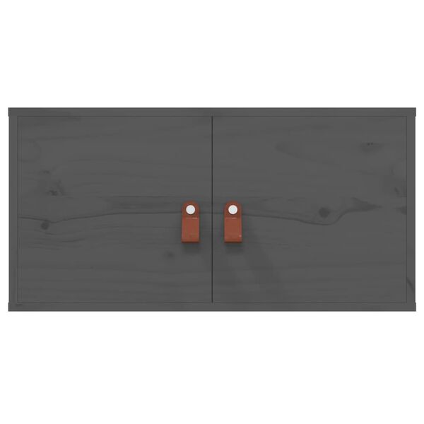 vidaXL Pensili 2 pz Grigi 60x30x30 cm in Legno Massello di Pino