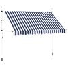 vidaXL Tenda da Sole Retrattile Manuale 350 cm a Strisce Blu e Bianche