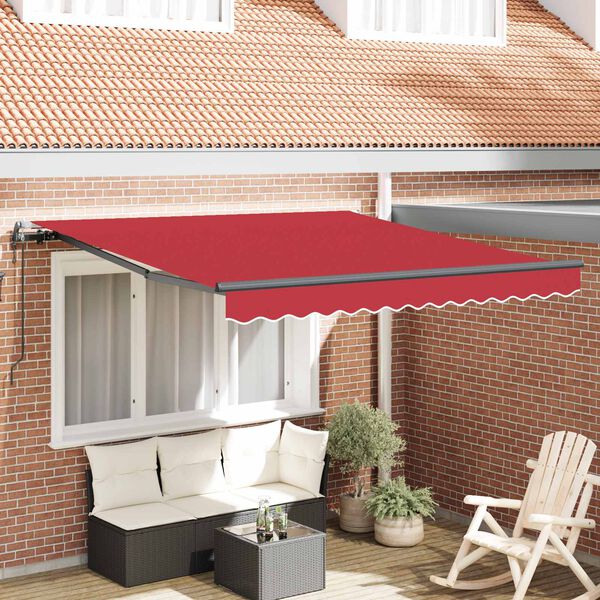 vidaXL Tenda Retrattile Rosso 300 x 250 cm Tessuto e Alluminio