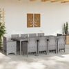 vidaXL Set da Pranzo per Giardino 11 pcs Grigio chiaro Rattan Polt