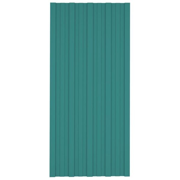 vidaXL Pannelli da Tetto 36 pz in Acciaio Zincato Verde 100x45 cm