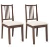 vidaXL Sedie da Pranzo con Cuscini 2pz Marrone Legno Massello di Hevea