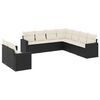 vidaXL Set Divani da Giardino 9 pz con Cuscini Nero in Polyrattan