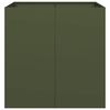 vidaXL Fioriera Verde Oliva 80x80x80 cm in Acciaio