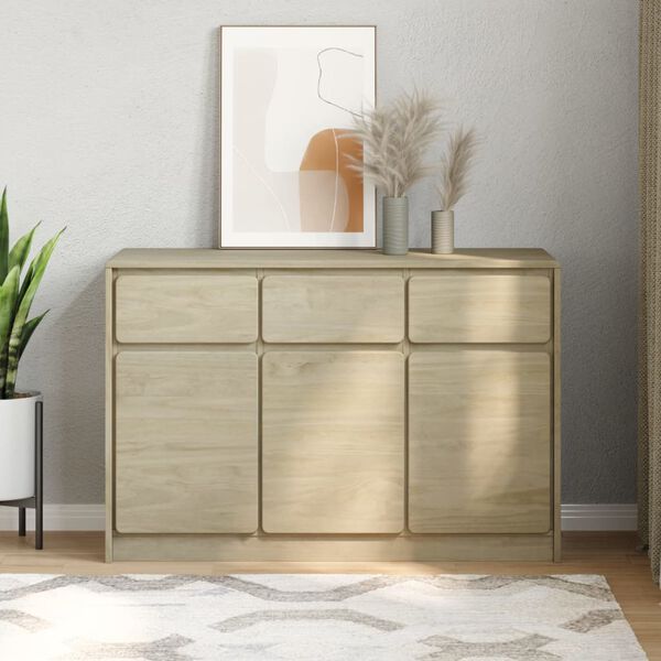 vidaXL Credenza SAUDA Rovere 114x43x75,5 cm in Legno Massello di Pino