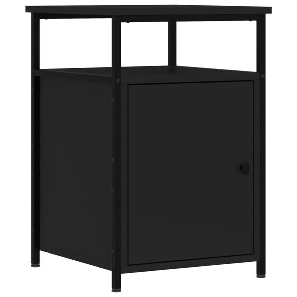 vidaXL Comodino Nero 40x42x60 cm in Legno Multistrato