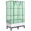 vidaXL Vaso da Giardino con Copertura per Serra e Ruote 2 pz Bianco PP