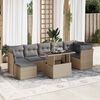 vidaXL Set Divano da Giardino 8 pz con Cuscini Beige in Polyrattan