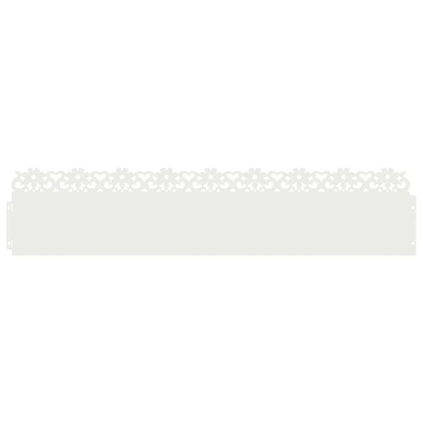 vidaXL Bordure per prato 10 pcs Bianco 103 x 0,05 x 22 cm Acciaio