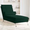 vidaXL Chaise Longue Massaggi con Capezzale Verde Scuro in Velluto