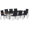 vidaXL Set da Pranzo per Giardino 9 pcs Nero