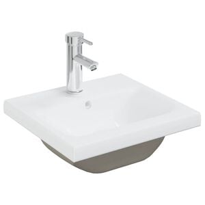 vidaXL Lavabo da Incasso con Rubinetto 42x39x18 cm in Ceramica Bianco