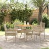 vidaXL Set da Pranzo per Giardino 5 pcs Beige polyrattan