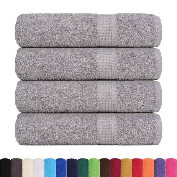 vidaXL Asciugamani da bagno FROGN 4 pz Grigio 100x150 cm 360 g/m&sup2;