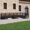 vidaXL Set Divani da Giardino 9 pz Nero in Legno Massello di Pino