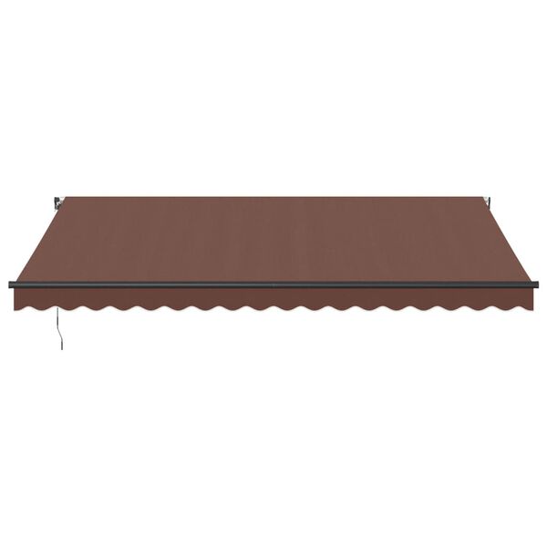 vidaXL Tenda da Sole Retrattile Manuale con LED Marrone 450x350 cm