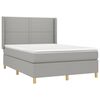 vidaXL Letto a Molle Materasso e LED Grigio Chiaro 140x190 cm Tessuto