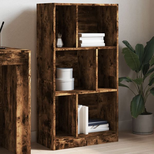 vidaXL Libreria Rovere Fumo 57x28,5x107,5 cm in Legno Multistrato