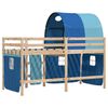vidaXL Letto a Soppalco con Tunnel Bambini Blu 90x200cm Massello Pino