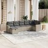 vidaXL Set Divani da Giardino 7pz con Cuscini Grigio Chiaro Polyrattan