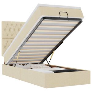 vidaXL Struttura Letto Pouf con Materasso Crema 80x200 cm in Tessuto