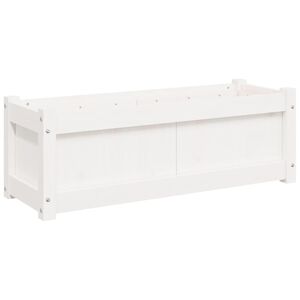 vidaXL Fioriera da Giardino Bianca 90x31x31 cm Legno Massello di Pino