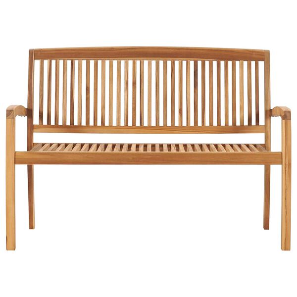 vidaXL Panchina da Giardino Impilabile e Cuscino 128,5cm Teak Massello