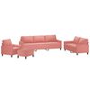vidaXL Set di Divani 4 pz con Cuscini rosa in Velluto