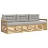 vidaXL Set di divani da esterno 3 pcs Bianco e Grigio Chiaro