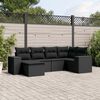 vidaXL Set Divano da Giardino 6 pz con Cuscini Nero in Polyrattan