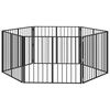 vidaXL Cancello per cani 6 pz Nero 100 x 80 cm Acciaio zincato