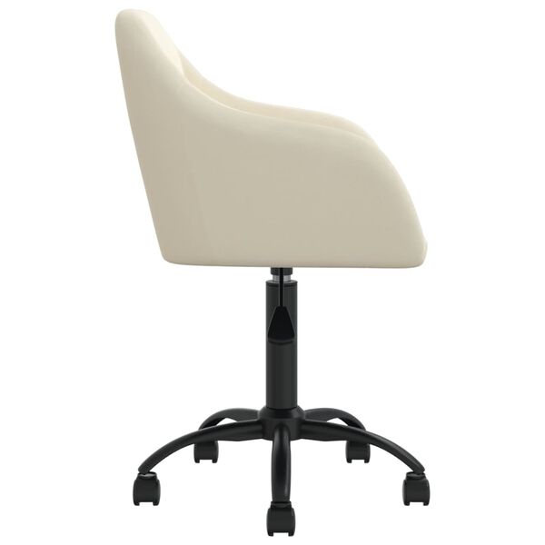 vidaXL Sedia da Pranzo Girevole Crema in Velluto