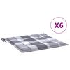 vidaXL Cuscini per Sedia 6 pz a Quadri Grigi 50x50x4 cm Tessuto Oxford
